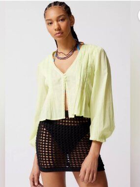 Urban Outfitters Tops | Uo Janie Puff Sleeve Blouse | L